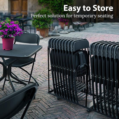 10 Pack Foldable Plastic Chair | Folding & Stackable | 350 lbs Capacity Steel - Image 6