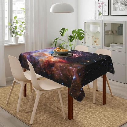 Worltoldb Galaxy Tablecloths Polyester Table Cloth for Kitchen Dinning Table Washable Table Cover for Parties Wedding Picnic