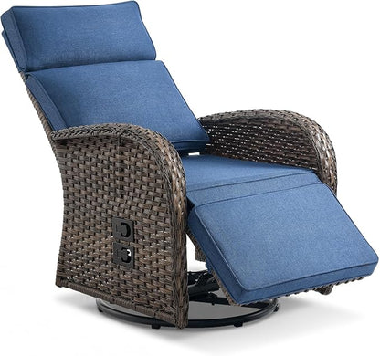 Zero Gravity Patio Swivel Recliner Chair - Image 7