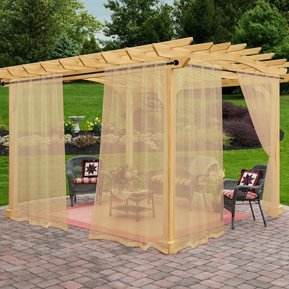 Outdoor Sheer Curtains for Patio Waterproof, 2 Panels Rod Pocket Indoor/Outdoor by Awnmeow