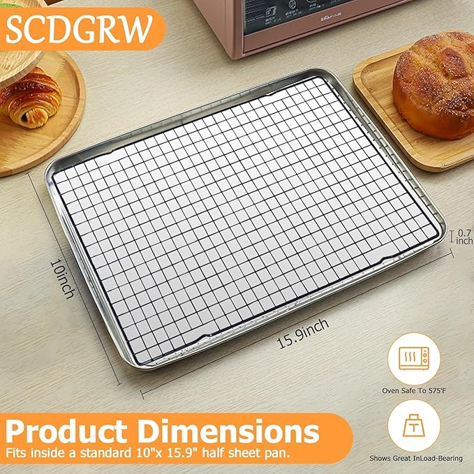 1PCS Cooling Racks for Baking and Cooking - 10"x16" Wire Racks, Oven Safe & Dishwasher Safe, Heavy Duty Cooling Racks for Cookies, Cakes, Roasts & More