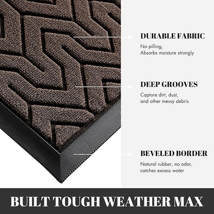 Yimobra 72x24 Indoor Outdoor Runner Rug, Heavy-Duty Entrance Mat for High Traffic Areas, Commercial Grade Welcome Door Mat, Easy Clean Brown