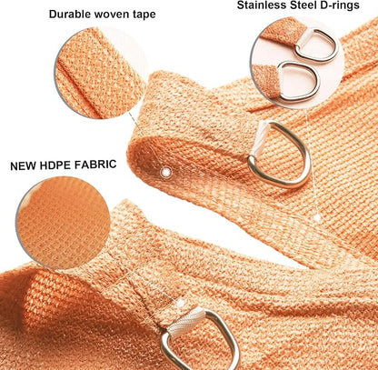 Sun Shade Sail 18' x 18' x 18' Peach Fuzz Triangle Custom Size | 95% UV Block - Image 3