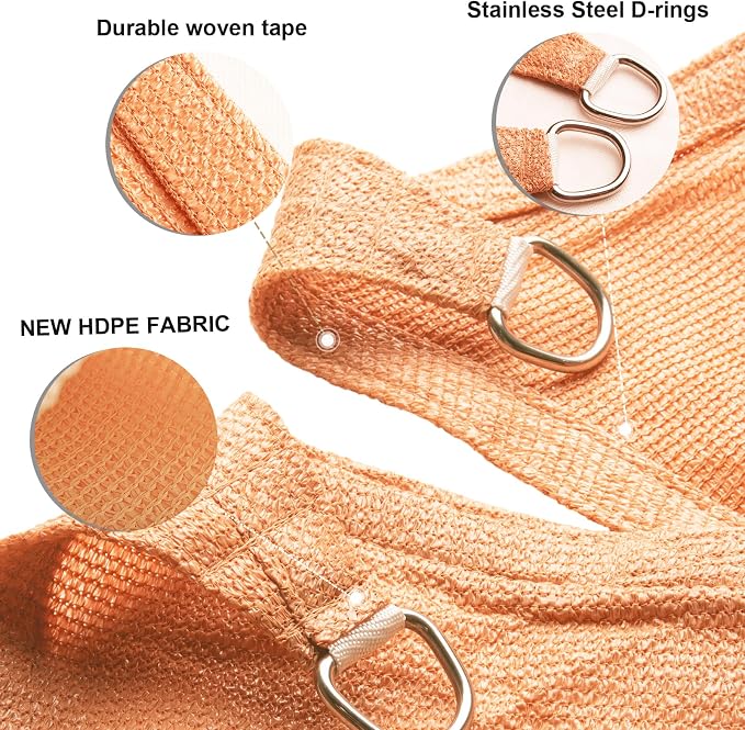 Sun Shade Sail 15'x22' Peach Fuzz Rectangle Custom Size | 95% UV Block - Image 3