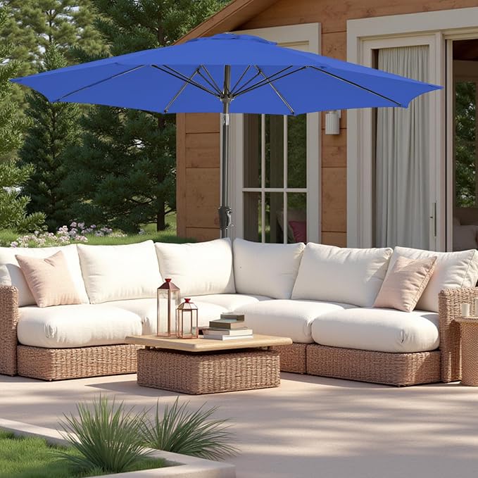 9FT Large Outdoor Patio Umbrella Market Table Umbrella-UV Resistant, Easy Push - Image 5