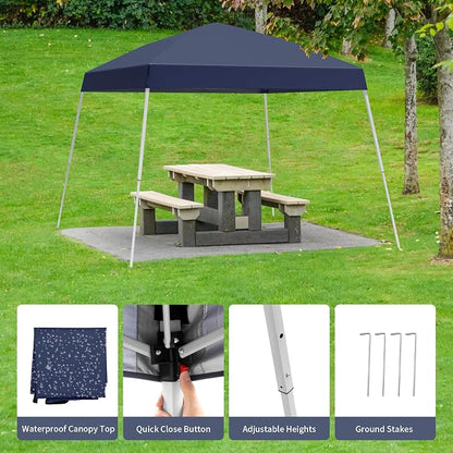 10x10FT Slant Leg Pop Up Canopy Tent, Portable Outdoor Shelter | 10x10FT Base - Image 3