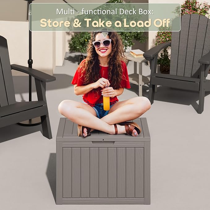 55 Gallon Outdoor Storage Box, All-Weather Resin Deck Box Outdoor Waterproof - Image 5
