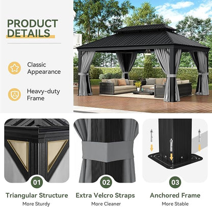Aoxun Hardtop Gazebo 12x16 - Image 5