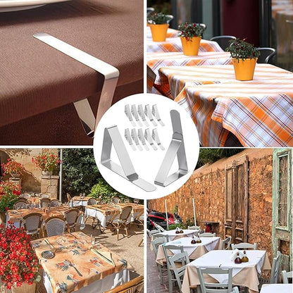 24 Pack Tablecloth Clips - Heavy Duty Picnic Table Clips, Stainless Steel Table Cloth Cover Clamps, Table Cloth Holders Ideal for Restaurant Picnics Marquees Weddings Graduation Party (24)