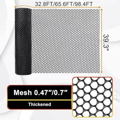 Plastic Wire Mesh Fence, Black Safety Fence Balcony Protection Net 39.3 Inch X 32.8FT Poultry Fence Roll for Garden Chicken Rabbit Construction Barrier(Size:1x30M - Mesh 1.8cm)