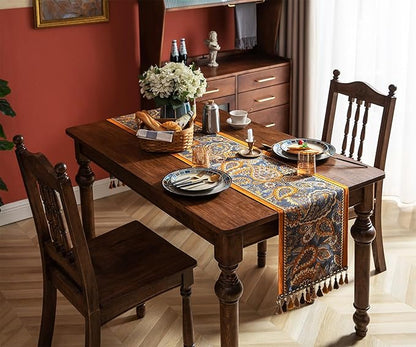 13×72 Inch Table Runner, Retro-Luxury Tassels Series for Kitchen Dining Table Holiday Decoration (Royal Nuts)