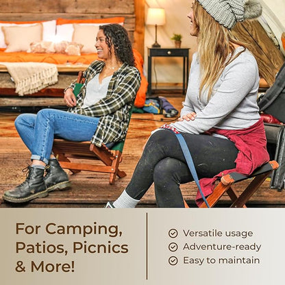 BYER OF MAINE Pangean Folding Stool – Canvas Camp & Wood Camp Stool for Portable & Outdoor Seating in Granite