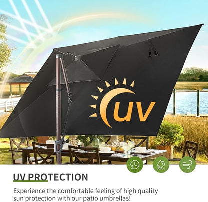 JZAC & QZYD 10x13 FT Cantilever Offset Patio Umbrella - Image 8