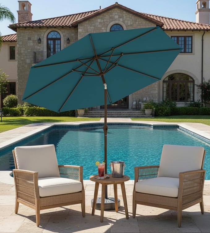 9FT Auto-Tilt Patio Umbrella|Outdoor Market Table Umbrella - Image 6