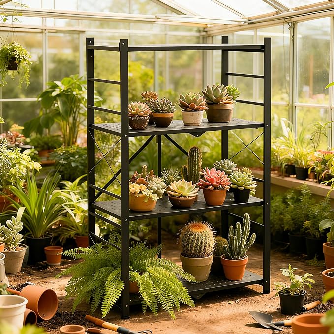 4 Tier Greenhouse Shelving Unit, Plant Stand, 2 Pack, No Assembly Required - Image 2