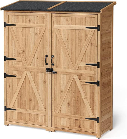 Gizoon Outdoor Cabinet, Waterproof Roof, Double Lockable Wooden Shed | 2 - Image 9