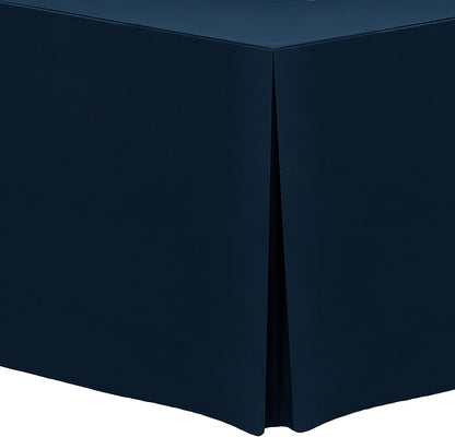 Ultimate Textile -5 Pack- 5 ft. Fitted Polyester Tablecloth - Fits 30 x 60-Inch Banquet and Folding Rectangular Tables - 42" H, Midnight Navy Dark Blue
