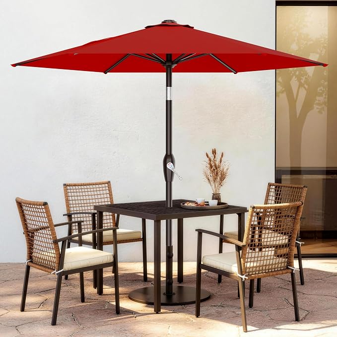 7.5FT Patio Umbrella Table Market Umbrella w/Tilt and Crank Heavy-Duty Round - Image 2
