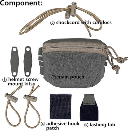 Tactical NVG Battery Pouch Helmet Mounted, Counter Weight Pouch GP Balance Retention for Fast MK1 PJ Airsoft Helmet
