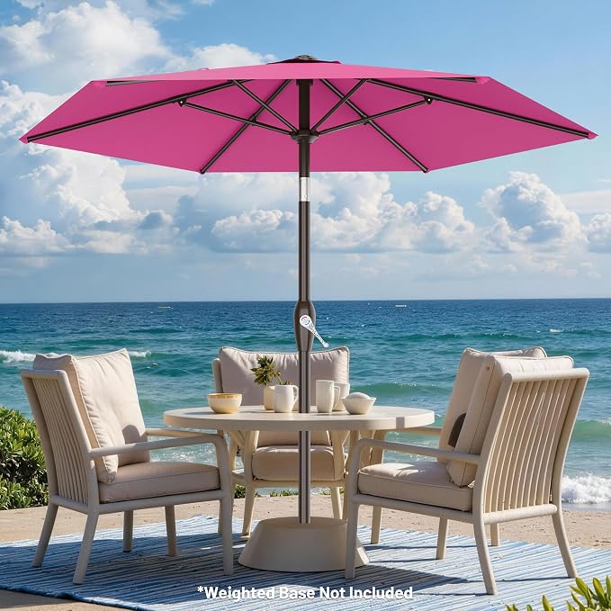 7.5FT Patio Umbrella Table Market Umbrella w/Tilt and Crank, Heavy-Duty Outdoor - Image 7