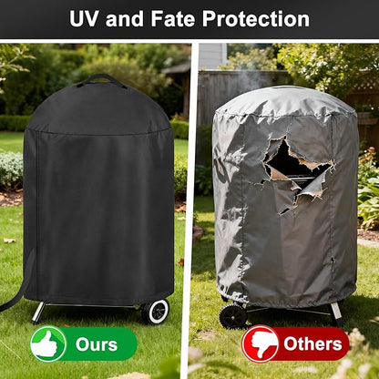 LBTING Grill Cover, 26-inch Heavy Duty 300D Oxford Waterproof Windproof UV Resistant BBQ Gas Grill Cover for Outdoor Barbecue Fit Most Brands Weber, Brinkmann, Char Broil, Holland
