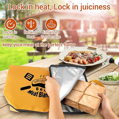 Ultimate Insulated Meat Vault | 21" Large BBQ Resting Blanket for Brisket, Pork, Turkey | 5-Layer Heat Retention Technology, Leak-Proof, Wide Mouth Design