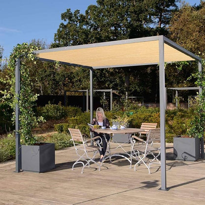 Eden's Decor Straight Flat-Edged Sun Shade Sail Rectangular 10' x 21' Beige - Image 6