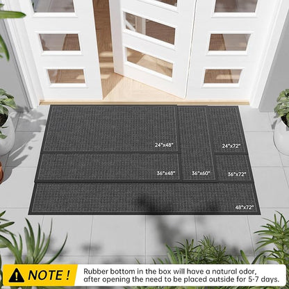 Durable Front Door Mat, 48" x 24" Heavy Duty Indoor Outdoor Doormat for Entryway, Non-Slip Rubber Backing, Stain and Fade Resistant Commercial Floor Mat for Home Office Entry