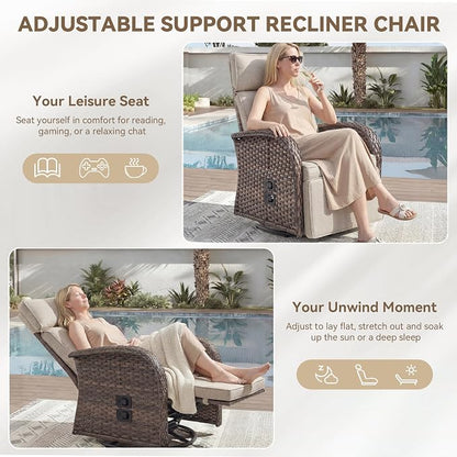 Zero Gravity Patio Swivel Recliner Chair - Image 5