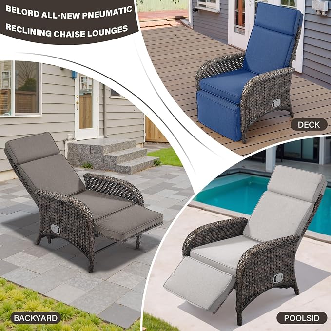Versatile Outdoor Recliner Chair Set of 3 - Image 7