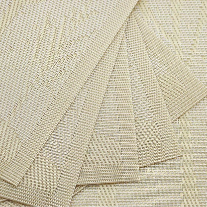 Gugrida Place Mats PVC Set of 6, Table Placemats Set of 6 PVC Washable Woven Vinyl Place Mats Heat Insulation Top Meal Mat Table Mats Natural Color (6 pcs, Gold Tree), 18 x 12 inch