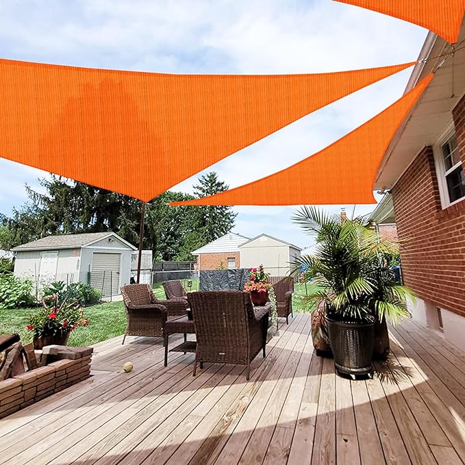 Patio Paradise 25' x 25' x 25' Sun Shade Sail Triangle Canopy Shade Cloth by Patio