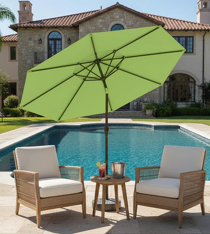 9FT Auto-Tilt Patio Umbrella|Outdoor Market Table Umbrella - Image 6