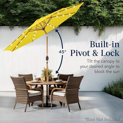 Best Choice Products 10ft Solar Market Patio Umbrella w/Woodgrain Pattern Pole - Image 5