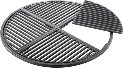 Pre-Seasoned Modular Cast Iron Grate, Fits 22.5" Kettle Grills Like Weber and SnS Grills Heavy-Duty 19 lb Grate for Superior Heat Retention & Versatile Cooking