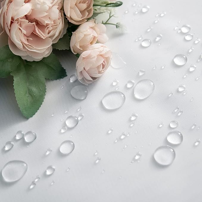 MIULEE White Waterproof Outdoor Sheer Curtains - Image 3