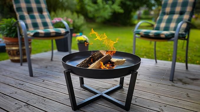 Fire Pit Redwood 39" Outdoor Fire Bowl, Steel Firepit for Patio, Backyard & Garden (39" Redwood)