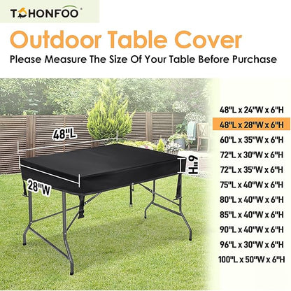 TOHONFOO Patio Coffee Table Cover - Waterproof Anti-UV Patio Table Cover - Outdoor Table Cover 48" L x 28" W x 6" H