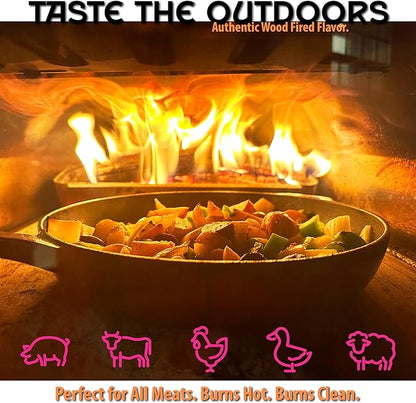 Pizza Oven Wood Kiln Dried Mini Split Cherry 8" inch Long Pizza Wood for Cooking, Grilling or Smoking 1,248 cu. in. of Cherry Wood for Mini Wood Stove Cooking Wood, Smoking Wood
