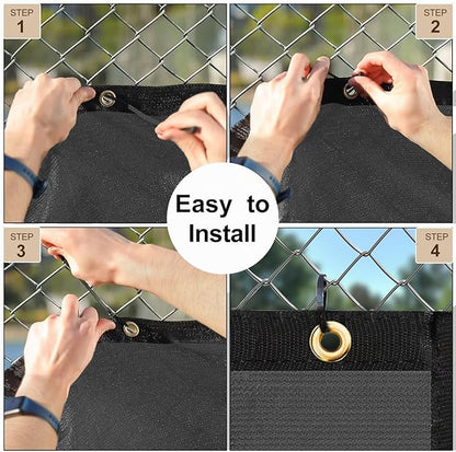 UPGRADE Privacy Screen 3' x 16' Fence Commercial Shade Cover with Brass Grommets Heavy Duty Perfect for Outdoor Back Yard, Grey, Customizable