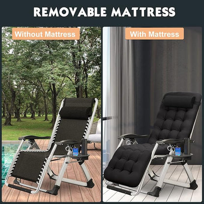 MOPHOTO Zero Gravity Chair, Outdoor Padded Lounge Chair - Image 3