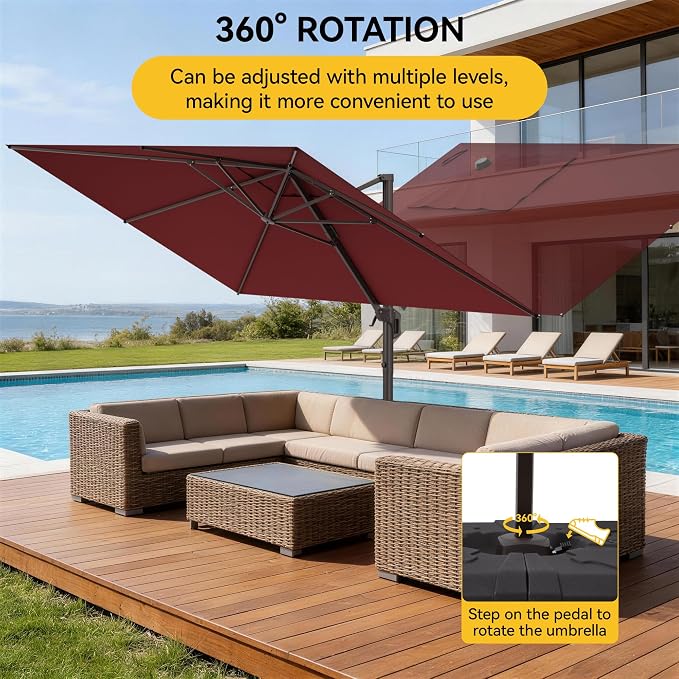 9x12 FT Cantilever Patio Umbrella - Image 5