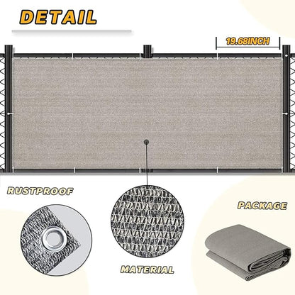 LOVE STORY Balcony Privacy Screen, 3'x10' Deck Shield Screen Fence Cover,UV Protection and Weather-Resistant, 3 FT Height for Deck, Patio, Backyard, Outdoor Pool, Porch, Railing, Beige-Grey
