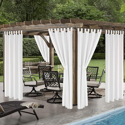 LORDTEX Indoor/Outdoor Curtains Waterproof Tab Top Patio Curtains | Sun - Image 4
