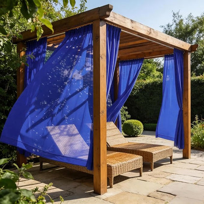Outdoor Sheer Curtains for Patio Waterproof, 2 Panels Rod Pocket Indoor/Outdoor - Image 4