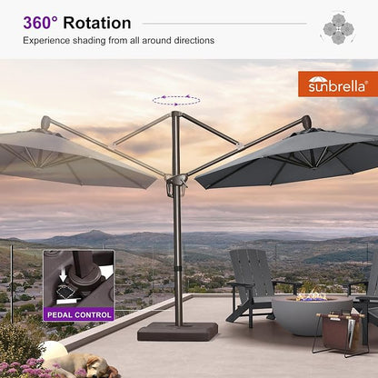 PURPLE LEAF 10' X 10' Cantilever Patio Umbrella - Image 8