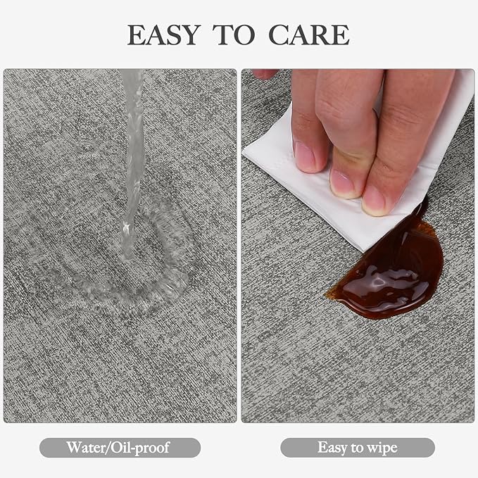 Faux Leather Heat Resistant Placemats Set of 4 – Waterproof Oilproof Wipeable Dining PU Place Mat Easy Clean Table Mats for Kitchen/Dining/Party/Holiday, Light Grey