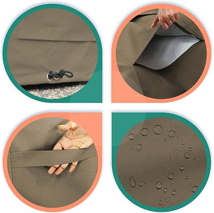 Covers & All Round Table Top Cover, 12 Oz Waterproof UV & Weather Resistant Patio Table Cover, Outdoor Table Cover for Patio Outdoor Furniture & Coffee Table (41" Dia x 4" H Inches, Beige)