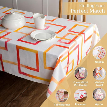 Maison d' Hermine Table Cloth Rectangle Table 100% Cotton 60 x 120 Inches Tablecloth Reusable Decorative for Dining Room, Farmhouse, Home, Party, Festive & Wedding Spring Summer - Summer Maze