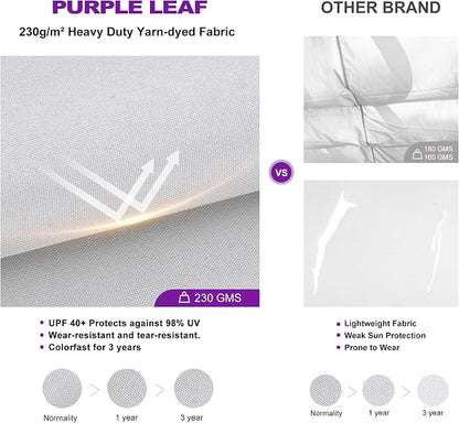 PURPLE LEAF Outdoor White Pergola 10' x 13' w/Lights - Image 5